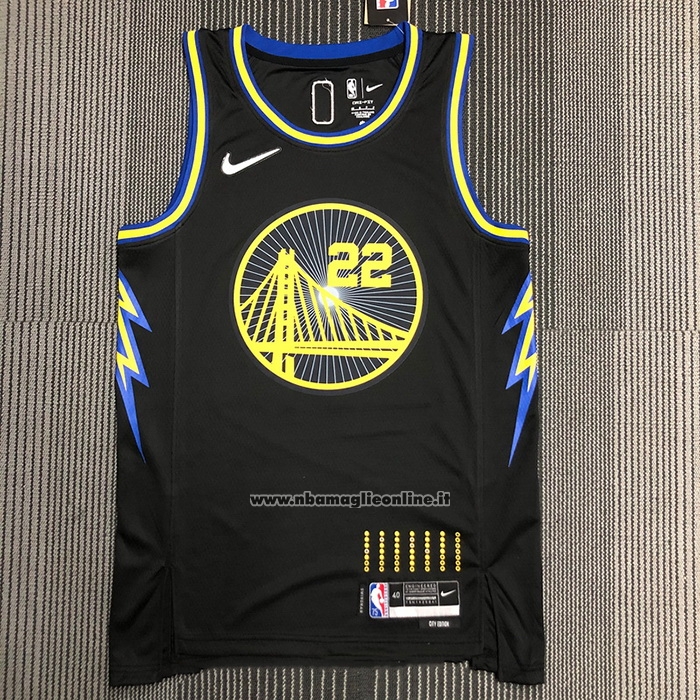Maglia Golden State Warriors Andrew Wiggins #22 Citta 2021-22 Nero